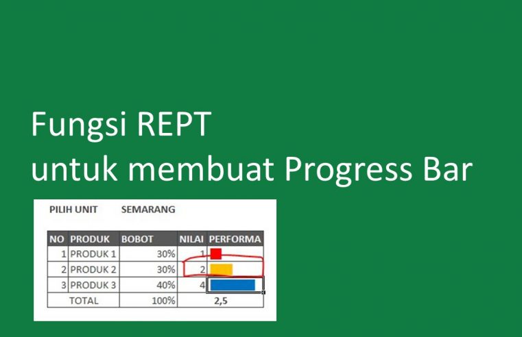 Fungsi =REPT() untuk membuat progress bar